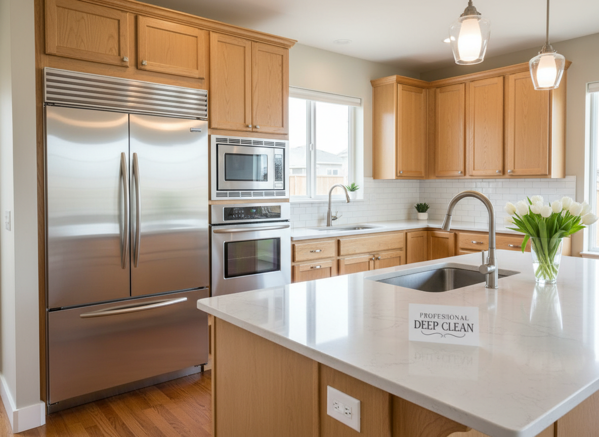 Gleaming clean kitchen after professional deep clean